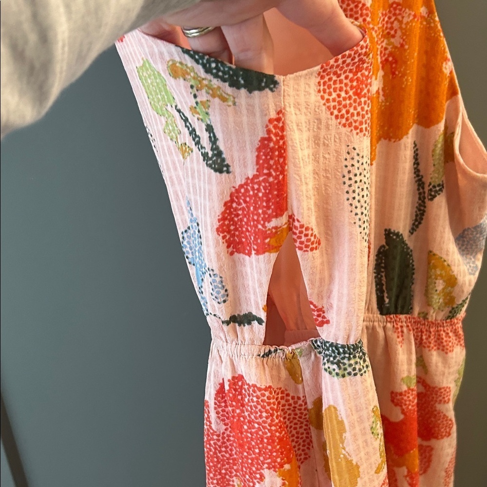 Kaileigh Pink and Orange Patterned Dress Stitch Fix Size large Petite - Picture 5 of 6